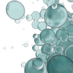 Wall Mural - Transparent colored balls on a white background. 3d render illustration