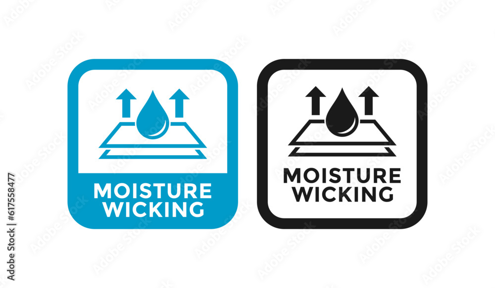 Moisture wicking set badge logo template. Suitable for information and product label