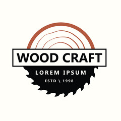 Wall Mural - Vector woodwork and carpentry logo design template