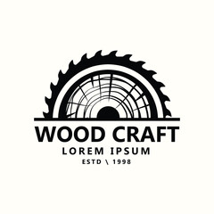 Wall Mural - Vector woodwork and carpentry logo design template