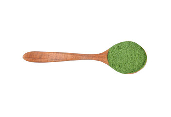 Canvas Print - japanese Green Tea powder  in spoon on transparent png