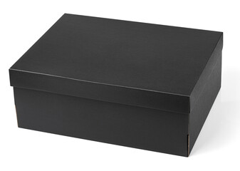 Poster - Black shoe box isolated on white background with clipping path