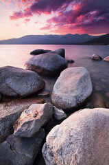 Canvas Print - Lake Tahoe is a large freshwater lake in the Sierra Nevada of the United States.