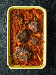 Wall Mural - close up of rustic italian oxtail stew