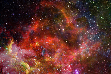 Wall Mural - nebula and galaxies in dark space. elements of this image furnished by nasa.