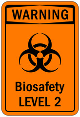 Wall Mural - Biohazard warning sign and labels biosafety level 2