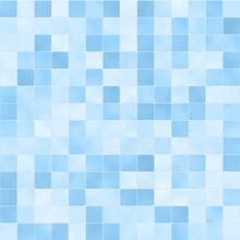 Blue Tile Wall Checkered Background Bathroom Floor Texture. Wall And Floor Tiles Ceramic Mosaic Background In Bathroom Decoratic Seamless Pattern