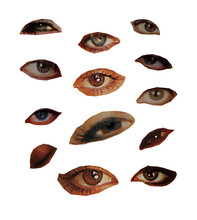 Cutout Vintage Magazine Women Eyes, Collection Of Different Designs From Vintage 90's Magazine, Png Isolated On Transparent Background