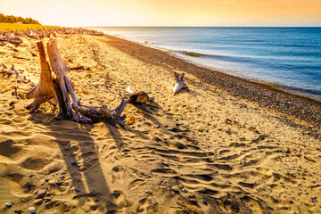 Sticker - Beach on Lake Superior in Whitefish Point, Michigan, Upper Peninsula