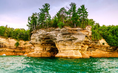 Wall Mural - Lake Superior coastline at Pictured Rocks National Lakeshore on Upper Peninsula, Michigan