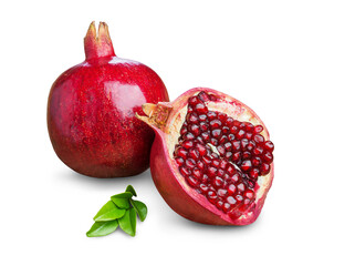 Wall Mural - Juicy pomegranate fruit isolated on a white background