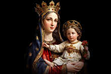 Virgen Del Carmen, Blessed Virgin Mary. Faith, Bible, Theology, Mother Of God, Christianity, Carmel. Mother Of Jesus Christ, One Of The Central Figures Of European And World Culture. Generative AI