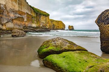 Wall Mural - An image of the Tunnel Beach in New Zealand