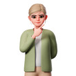 © Endru - Woman with well-dressed showing cool pose, 3D Character Render Illustration