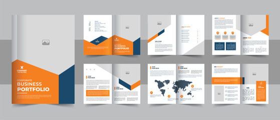Wall Mural - company profile brochure design, corporate business presentation guide brochure template with cover,