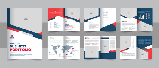 Corporate business presentation guide brochure template with cover, back and inside pages, Company Profile Layout