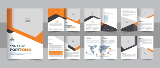 Wall Mural - printcompany profile brochure layout, corporate business presentation guide brochure template with c