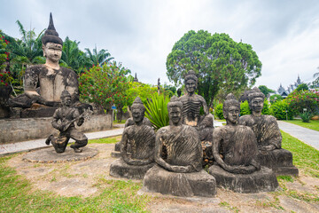 Canvas Print - views of famous buddha park in vientiane, laos