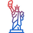 statue of liberty gradient line icon