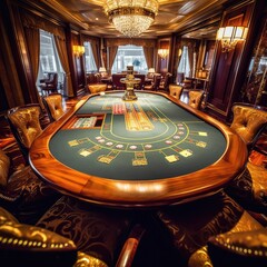 Sticker - Gambling table in luxury casino. casino table. Generative ai