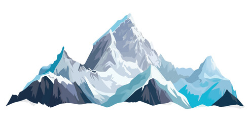 Mountain image. Cute rocky peaks in flat style. Mountaintop image.