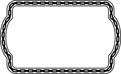 Rectangle shape Chain round frame Chain let design texture decorative vintage frames silhouette black ornamental label frames banners vector retro badges elements symbols ornate ribbon borders isolate