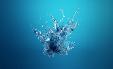 Water splash in blue