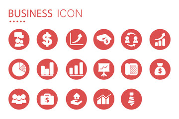 Wall Mural - Business icon in red circle. Isolated on white background.