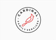 cardinal bird logo design vector silhouette illustration