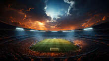The Beauty Of A World-class Football Stadium That Is Magnificent And Grand,ai Generative.