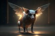 a realistic pig with wings Cinematic Lightning Photorealistic Volumetric light 
