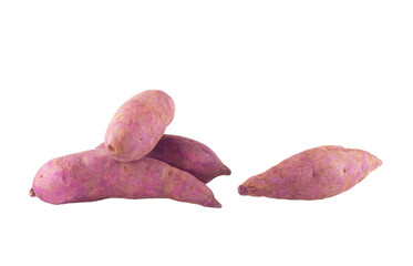 purple sweet yams on white background.