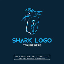 Editable Shark With Q Letter Logo Design Vector Q Letter Shark Logo Design