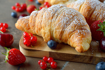 Poster - Croissants with berries