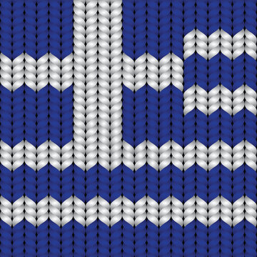 Flag of Greece on a braided rop.