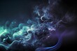 a black and blue background with smoke coming out of it