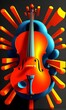 an image of a violin with bright rays around it and the violin is laying in