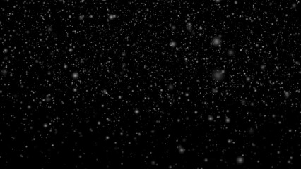 Wall Mural - animation of shiny snowflakes falling against a black background