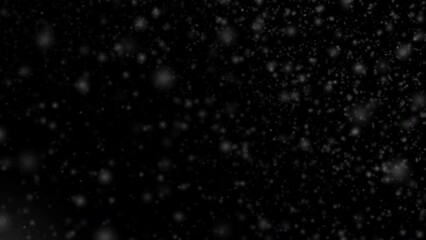 Canvas Print - Animation of shiny snowflakes falling against a black background