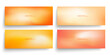 Set of blurred horizontal banners with bright orange colored gradients. Defocused abstract vibrant templates collection for creative graphic design. Vector illustration.