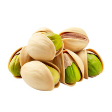 Pistachio Nuts Isolated On White Background Created With Generative AI