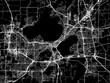 Vector road map of the city of  Madison Wisconsin in the United States of America with white roads on a black background.