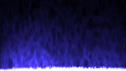 Wall Mural - 3D rendered animation of blue burning flames isolated on the empty black background