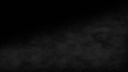 Wall Mural - 3d rendered animation of fog or low clouds isolated on the empty black background
