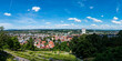 Germany, XXL Panorama view above old town of ravensburg city skyline of the beautiful village in summer with blue sky
