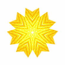 An Abstract Yellow Knitted Flower, Computer Generated
