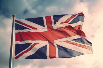 union jack flag on sky