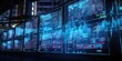 © Graphic Warrior - AI Generated. AI Generative. Holographic data trade invest forex analitics display stock graph. Banking managment index finance. Graphic Art