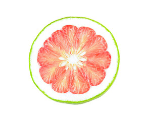 Wall Mural - A half of pomelo citrus  on transparent png