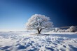 雪原に立つ１本の大きな木　with generative ai